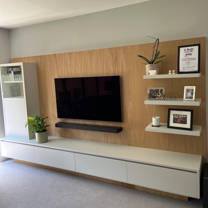 Custom media wall sussex surrey london brighton worthing hove peacehaven guildford built in