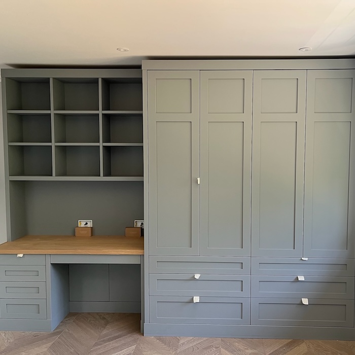 Built in bespoke desk custom home offce in Sussex and Surrey